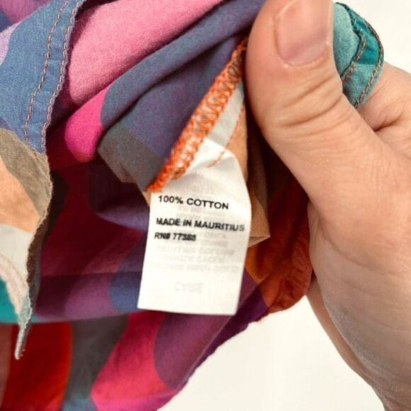 Broadway & Broome Plaid Colorful Spring Pink Blue Button Down Top Shirt Size XS - Picture 8 of 10